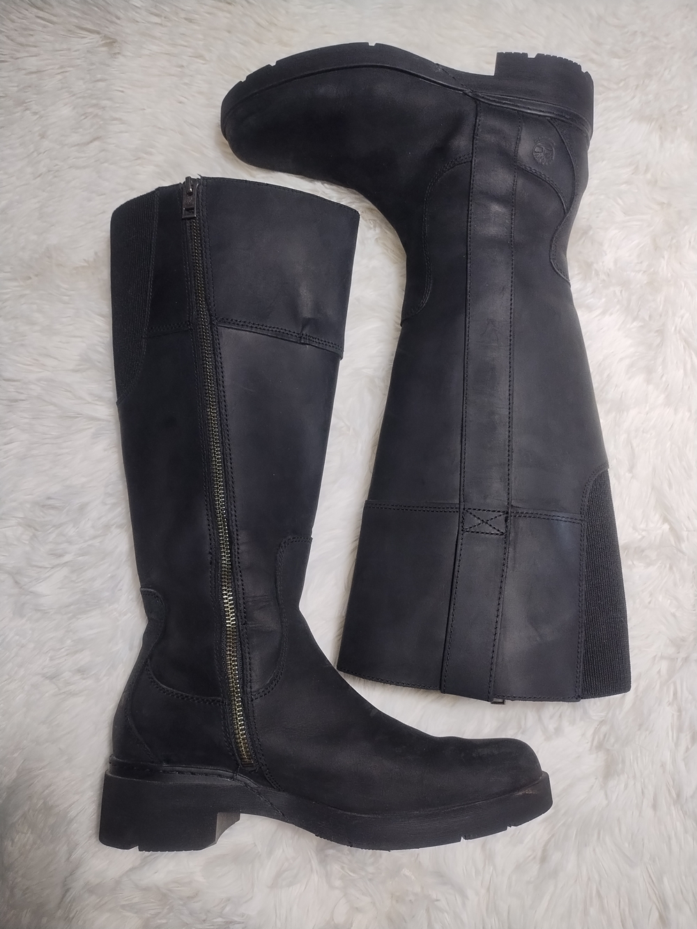 Timberland Black Leather Knee-High Waterproof Riding Boots-Sz 8